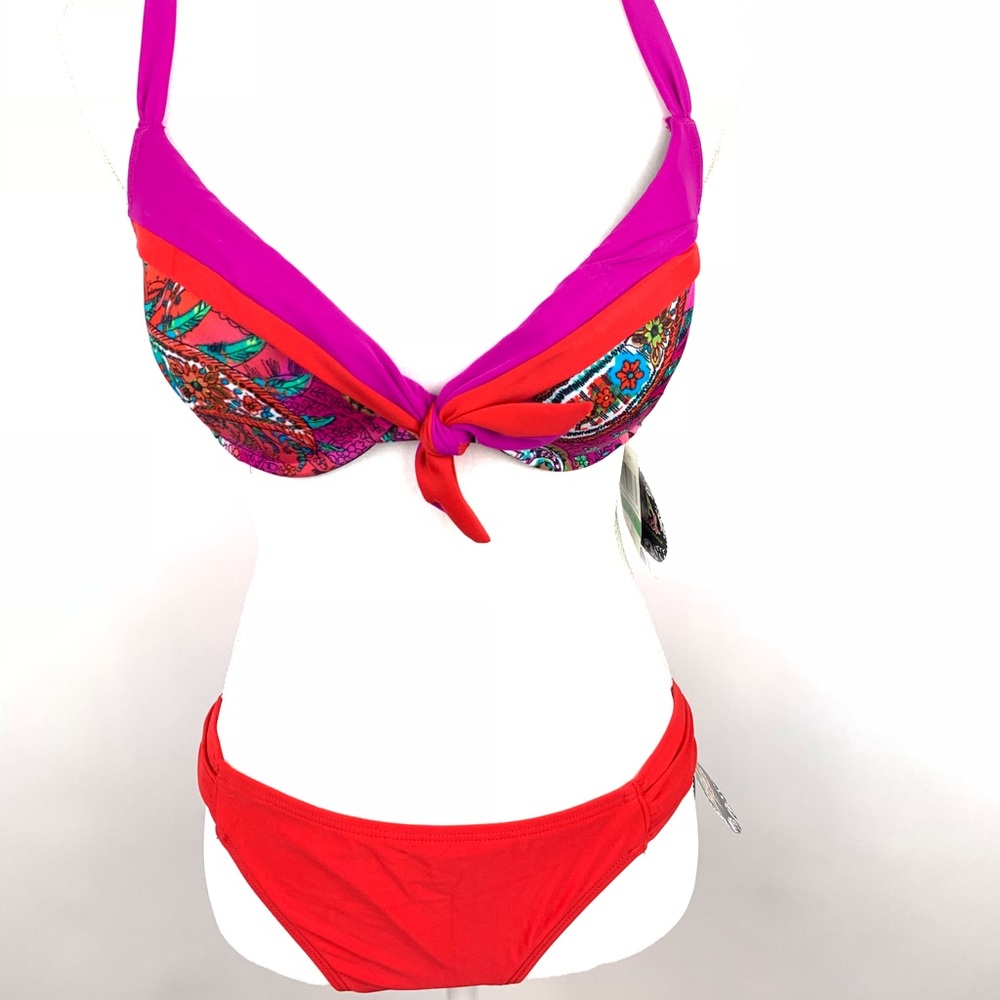 Becca by Rebecca Virtue Large Bikini Red Purple